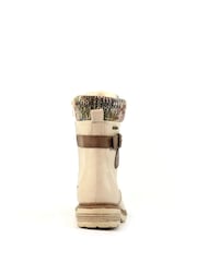 Lunar Cream Annabelle Knit Cuff Detail Waterproof Boots - Image 8 of 9