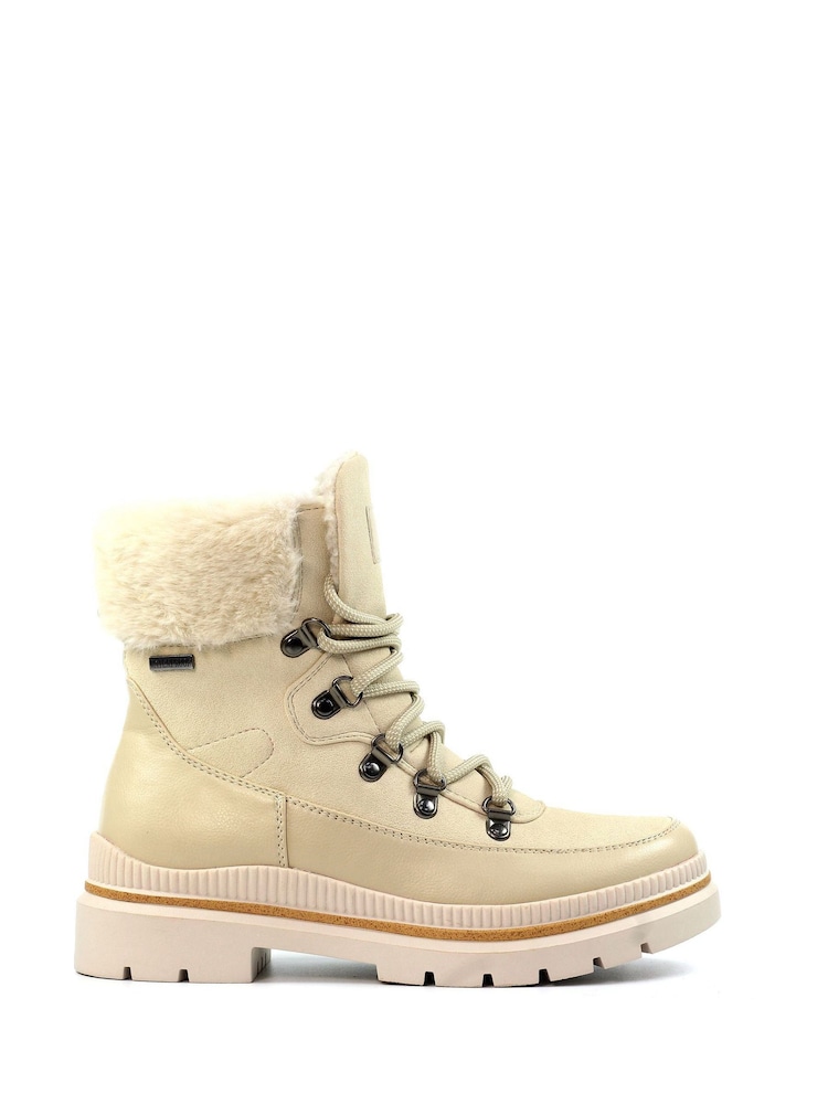 Lunar Cream Evelyn Teddy Trim Waterproof Boots - Image 1 of 3 Lunar Cream Evelyn Teddy Trim Waterproof Boots - Image 1 of 3
