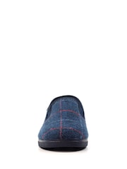 Lazy Dogz Blue Hughes Check Print Full Slippers - Image 3 of 6