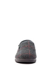 Lazy Dogz Grey Hughes Check Print Full Slippers - Image 3 of 6