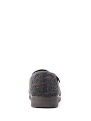 Lazy Dogz Grey Hughes Check Print Full Slippers - Image 4 of 6