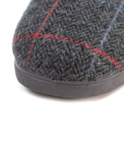 Lazy Dogz Grey Hughes Check Print Full Slippers - Image 6 of 6