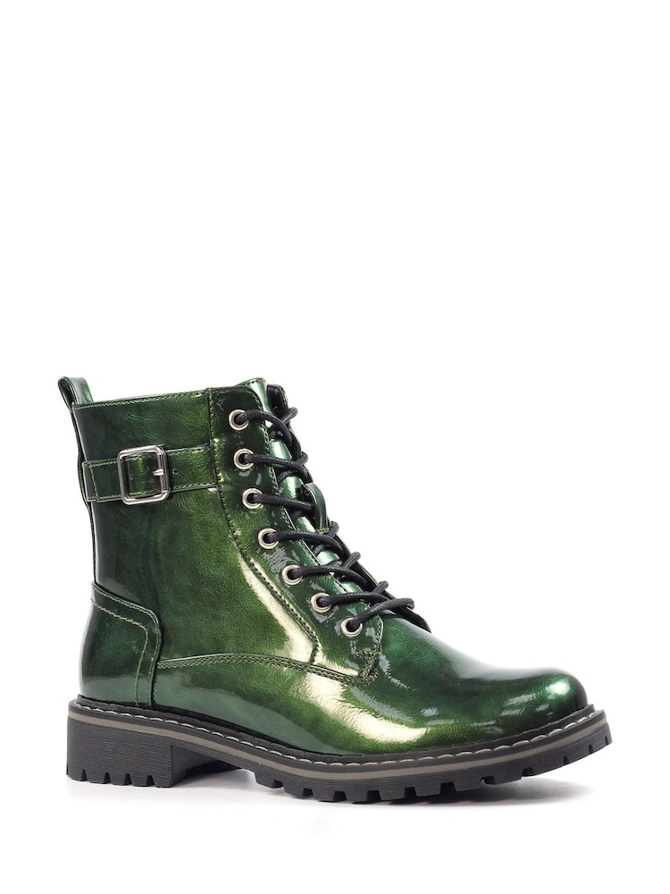 Lunar Green Parlour Patent Ankle Boots - Image 1 of 7