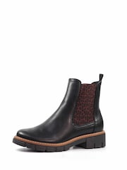 Lunar Ribble Animal Print Insert Ankle Black Boots - Image 3 of 8