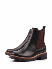 Lunar Ribble Animal Print Insert Ankle Black Boots - Image 6 of 8