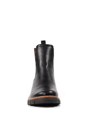 Lunar Black Ribble Animal Print Insert Ankle Boots - Image 9 of 11