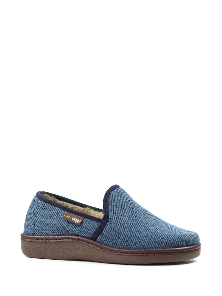 Lazy Dogz Blue Oliver Warm Lined Full Slippers - Image 1 of 6