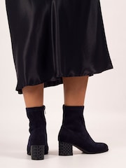 Lunar Sage Glitzy Heel Ankel Black Boots - Image 3 of 8