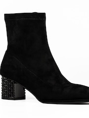 Lunar Sage Glitzy Heel Ankel Black Boots - Image 4 of 8