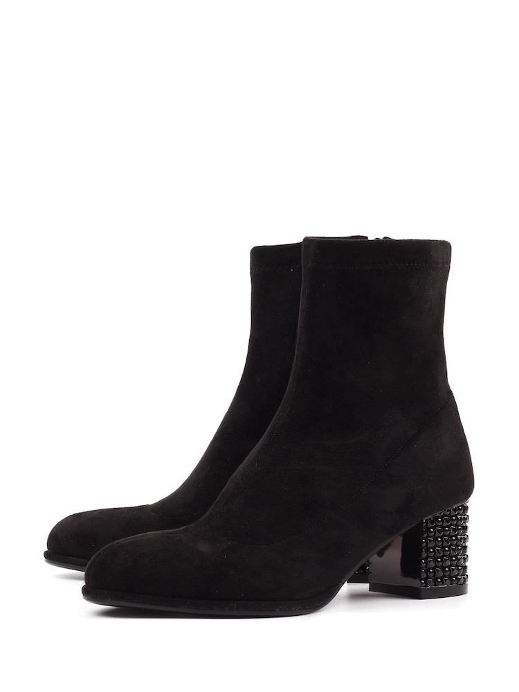 Lunar Sage Glitzy Heel Ankel Black Boots - Image 8 of 8