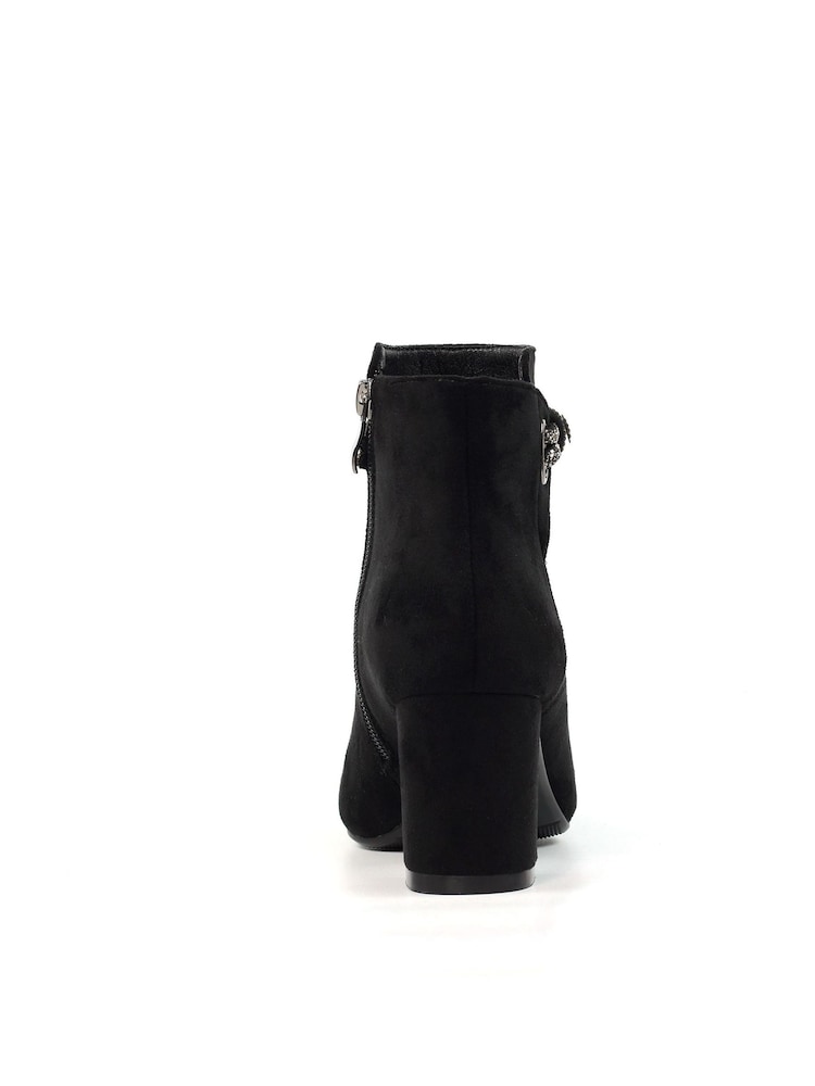 Lunar Pasha Embellished Rope Ankle Black Boots - Image 7 of 7