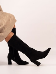 Lunar Witham Long Embellished Heel Black Boots - Image 1 of 6