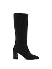 Lunar Witham Long Embellished Heel Black Boots - Image 2 of 6