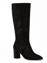 Lunar Witham Long Embellished Heel Black Boots - Image 3 of 6