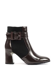 Lunar Grey Trudy Patent Heeled Ankle Boots - صورة 3 من 8