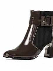 Lunar Grey Trudy Patent Heeled Ankle Boots - صورة 4 من 8