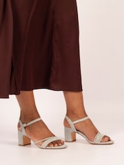 Lunar Shazam Block Heel Glitsy Party Sandals - Image 1 of 8