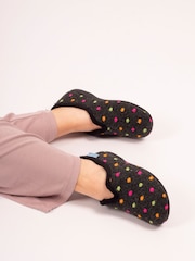 Lunar Studio Polka Dot Full Black Slippers - صورة 1 من 9