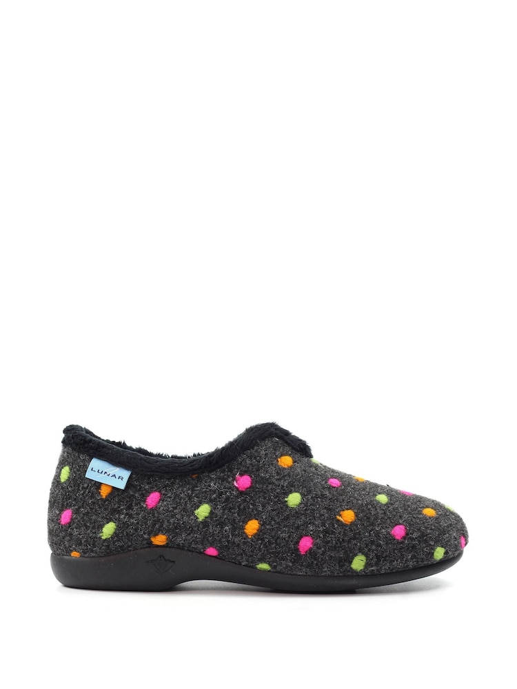 Lunar Studio Polka Dot Full Black Slippers - صورة 2 من 9