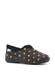 Lunar Studio Polka Dot Full Black Slippers - صورة 4 من 9