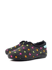 Lunar Studio Polka Dot Full Black Slippers - صورة 7 من 9