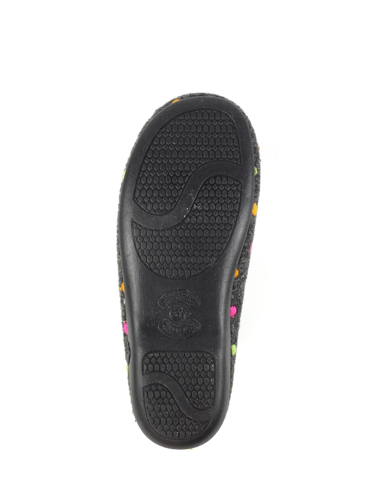 Lunar Studio Polka Dot Full Black Slippers - صورة 9 من 9