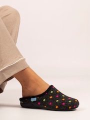 Lunar Peanut Polka Dot Mule Black Slippers - صورة 1 من 9