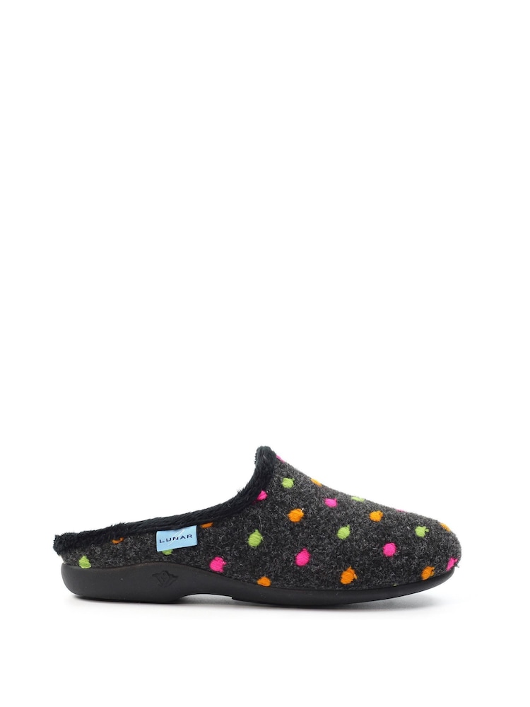 Lunar Peanut Polka Dot Mule Black Slippers - صورة 2 من 9