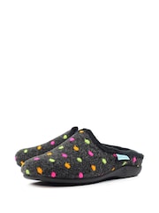 Lunar Peanut Polka Dot Mule Black Slippers - صورة 7 من 9
