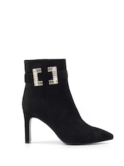 Lunar Shannon Buckle Detail Ankle Black Boots - Image 5 of 8