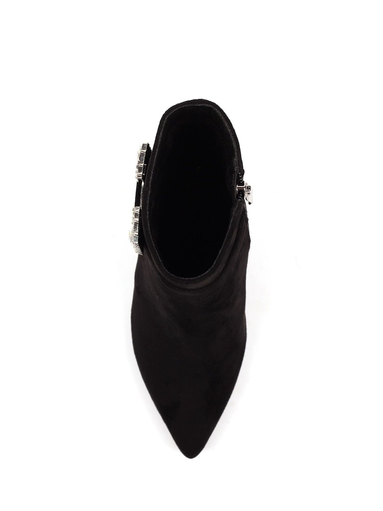 Lunar Shannon Buckle Detail Ankle Black Boots - Image 8 of 8