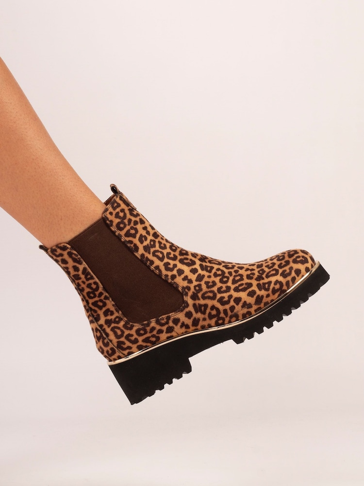 Lunar Animal Print Nakita Ankle Boots - Image 1 of 8 Lunar Animal Print Nakita Ankle Boots - Image 1 of 8