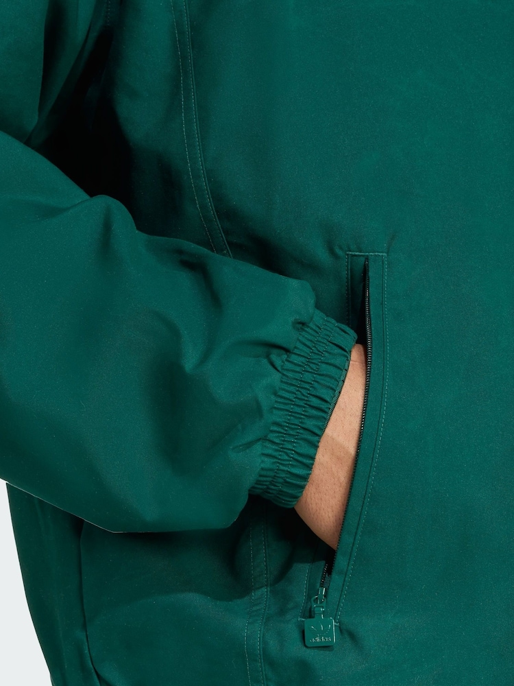 adidas Originals Green Brushed Woven Track Top - Image 2 of 5 adidas Originals Green Brushed Woven Track Top - Image 2 of 5