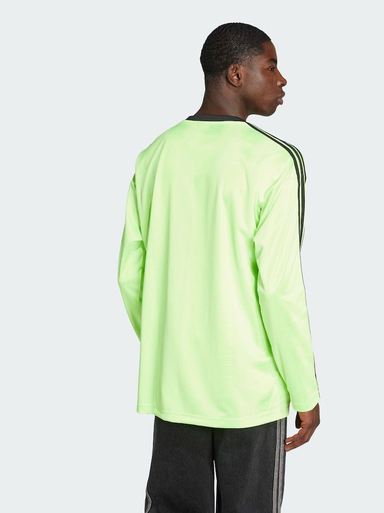 adidas Originals Green Adicolor Jacquard Long Sleeve Jersey - Image 2 of 5