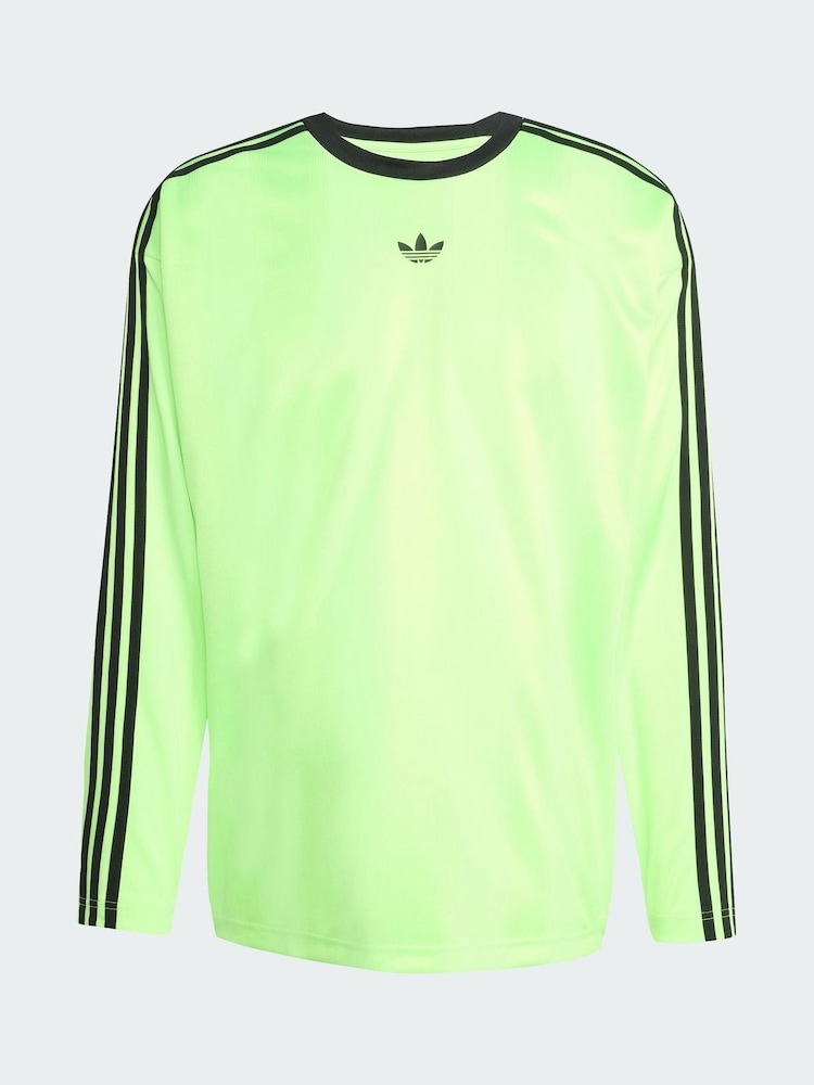 adidas Originals Green Adicolor Jacquard Long Sleeve Jersey - Image 5 of 5