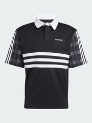 adidas Originals Black Tartan Regular Rugby Polo Shirt - Image 5 of 5
