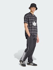 adidas Originals Black Tartan Loose Tracksuit Bottoms - Image 1 of 5