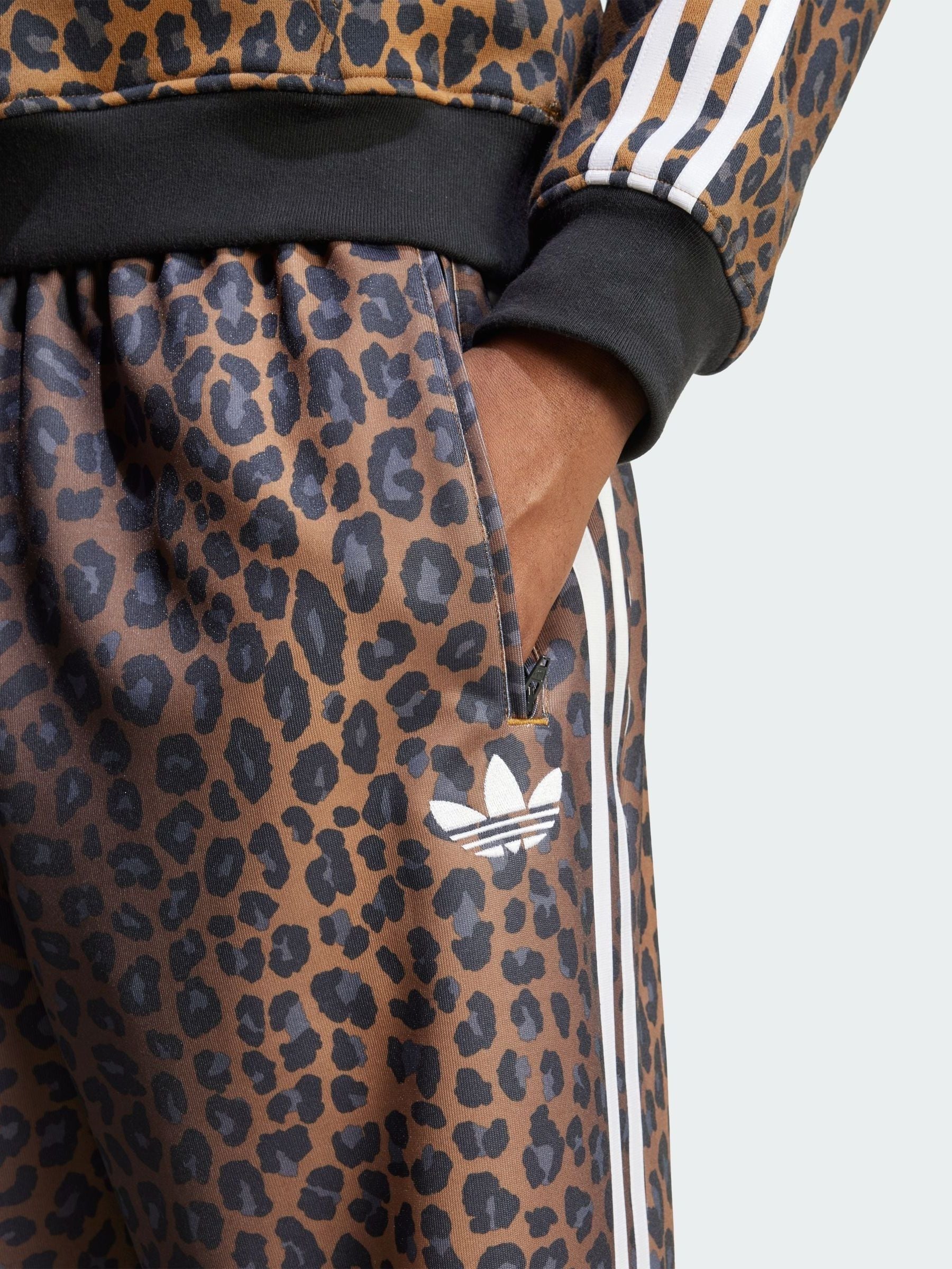 Buy adidas Originals Brown Firebird Loose Leopard Track Joggers