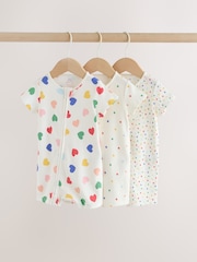 White/Blue/Red Two Way Zip Baby Rompers 3 Pack (0mths-3yrs) - Image 1 of 12