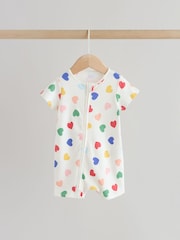 White/Blue/Red Two Way Zip Baby Rompers 3 Pack (0mths-3yrs) - Image 3 of 12