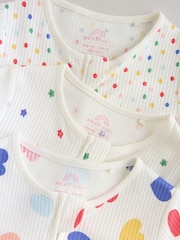 White/Blue/Red Two Way Zip Baby Rompers 3 Pack (0mths-3yrs) - Image 8 of 12