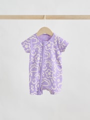 Lilac Purple Two Way Zip Baby Sleepsuits 3 Pack (0mths-3yrs) - Image 10 of 11