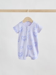 Lilac Purple Two Way Zip Baby Sleepsuits 3 Pack (0mths-3yrs) - Image 3 of 11