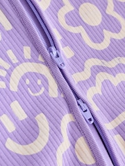 Lilac Purple Two Way Zip Baby Sleepsuits 3 Pack (0mths-3yrs) - Image 7 of 11