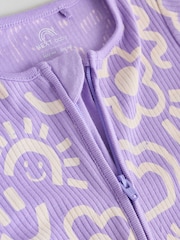 Lilac Purple Two Way Zip Baby Sleepsuits 3 Pack (0mths-3yrs) - Image 9 of 11