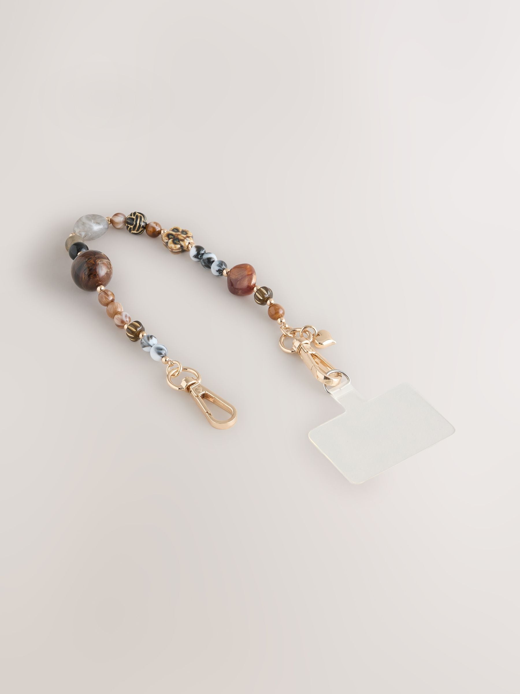 Buy Chocolate Brown Resin Bead Phone Strap Wristlet from the Next