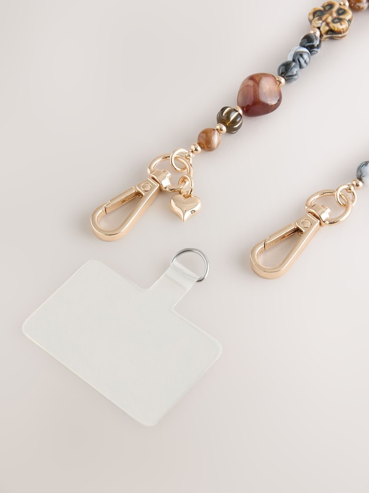 Bleu - Lanière de téléphone en résine perlée - Image 8 de 8