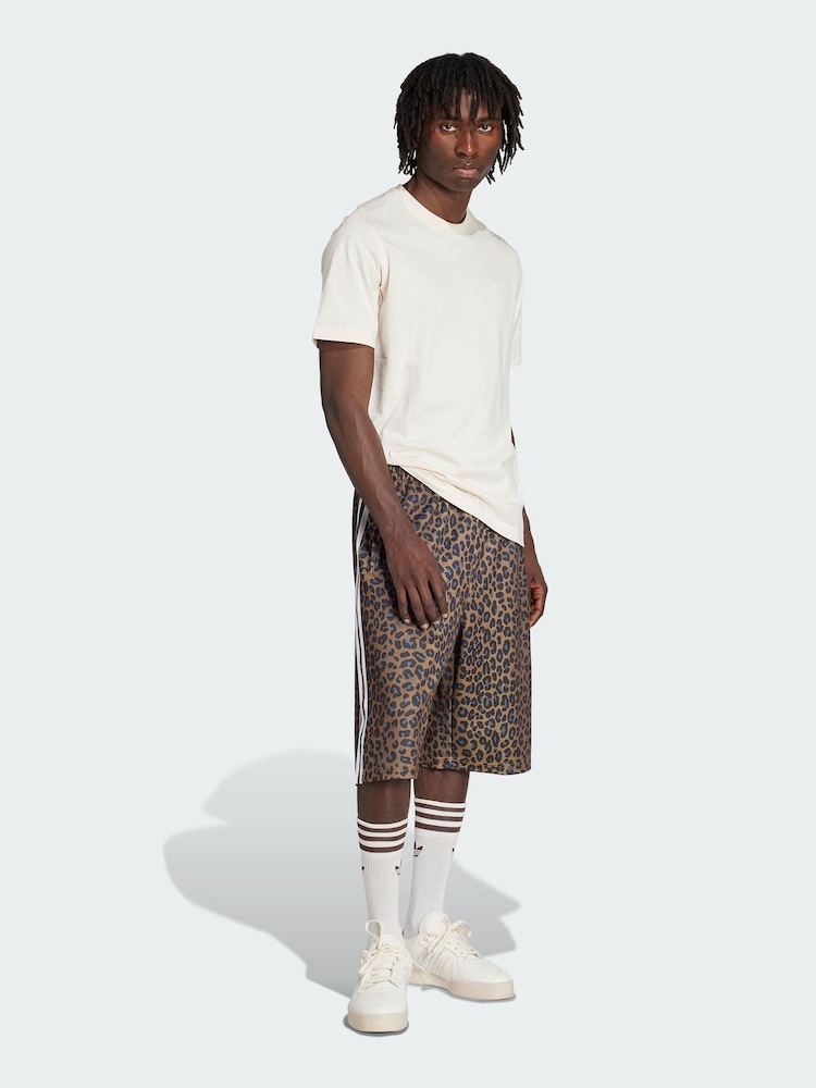 adidas Originals Brown Leo Oversized Shorts - Image 1 of 5 adidas Originals Brown Leo Oversized Shorts - Image 1 of 5