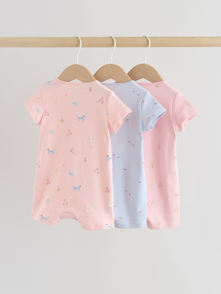 Қызғылт/Көк - Екі жақты зипті балаларға арналған комбинезондар 3 жиынтық (0ай-3жыл) - 11суретінің 2 суреті