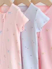 Қызғылт/Көк - Екі жақты зипті балаларға арналған комбинезондар 3 жиынтық (0ай-3жыл) - 11суретінің 7 суреті